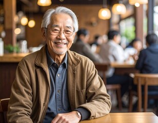 Fototapeta premium 余裕のある笑顔のシニア男性 AI生成素材