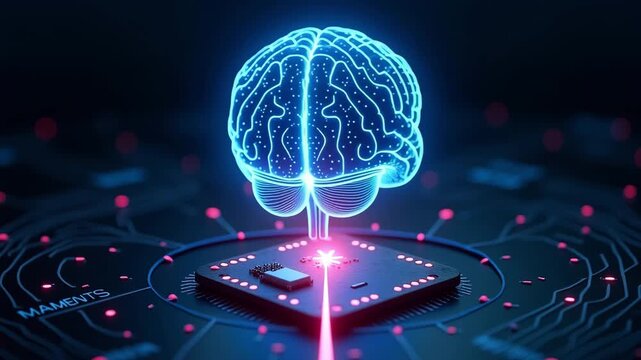 human brain with circuit board