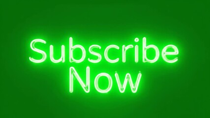 Dynamic Neon 'Subscribe Now' Animation Loop for Channel Growth and Engagement Campaign