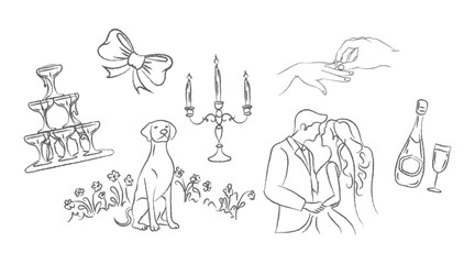 Hand drawn wedding ornament illustration