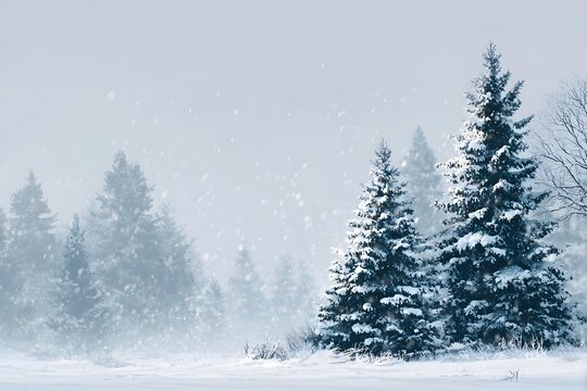 Winter snowfall scene mockup template perfect for branding like snowflakes on a blank canvas