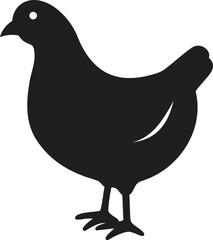 Chicken Silhouette Vector Icon, Farm Animal Symbol for Agriculture and Poultry Isolate on White Background 