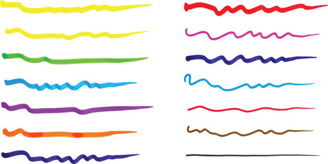 Vibrant marker strokes showcase a spectrum of colors, creating dynamic lines ideal for artistic design and creative projects.