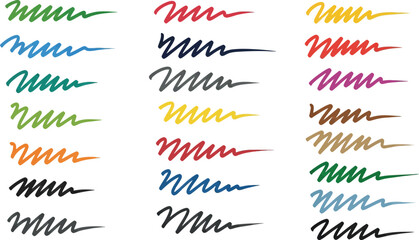 Colorful marker strokes showcase a vibrant spectrum, ideal for design elements, artistic backgrounds, and creative projects with diverse hues.