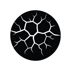 Fototapeta premium Drought Cracked Soil Icon