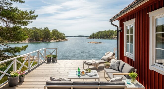 Escape to your own private island at this beautiful lakeside cabin with stunning views and outdoor living - Powered by Adobe