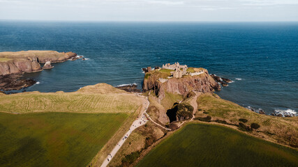 Château de Dunnottar vue du ciel