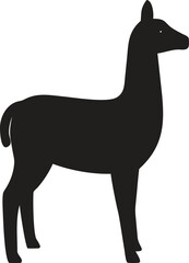 Black Llama Silhouette Icon – Farm Animal Vector for Alpaca, Wildlife, and Nature Design