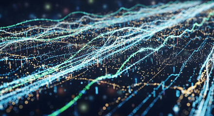 Captivating digital network data streams flowing, representing technology trends, modern connectivity, and abstract information analysis for dynamic visualizations