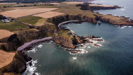 Château de Dunnottar vue du cielChâteau de Dunnottar vue du ciel