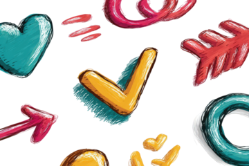 Abstract Hand Drawn Illustration Of Decorative Elements On Black Background