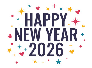 Happy New Year 2026 vector design. 