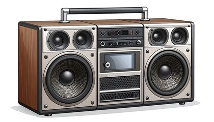 Retro boombox illustration