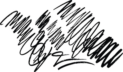 Bold black ink strokes create a dynamic abstract design, perfect for adding an artistic touch to creative projects and designs.