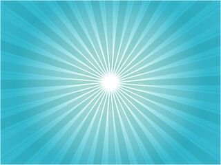 Abstract Light Blue Sunburst Background with Radiating Lines