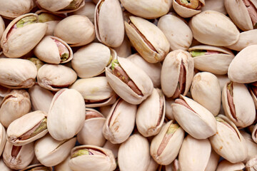 Pistachio detail cut. Top view, texture, repeating pattern.