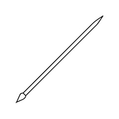 Silhouette of a cocktail with straw on transparent background