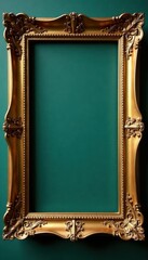 Gilded antique frame, chipped edges, opulent design, border, isolated, gold frame