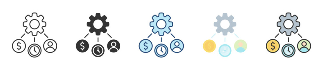 Resource Allocation Icon Set Multiple Style Collection