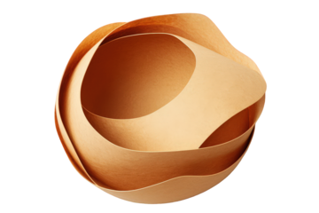 Abstract Three Dimensional Geometric Shape with Circular Structure and Transparent Background