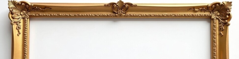 Gilt antique picture frame, distressed gold, pure white, home decor, shabby chic frame