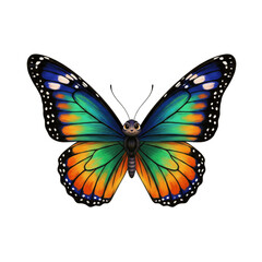 Naklejka premium Colorful smiling cartoon butterfly with open wings