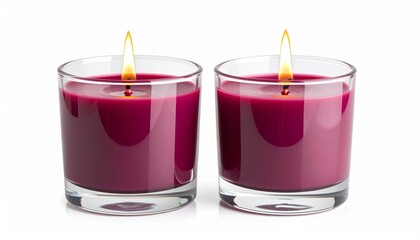 candles on white background