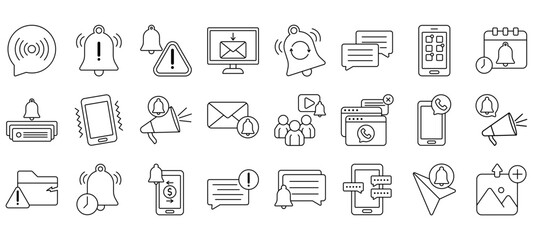 Set of Notification Icons or symbols Vector fully editable file.