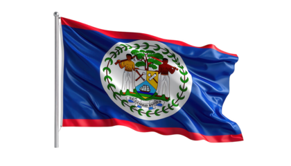 Waving flag with vibrant colors, displaying a detailed emblem on a black background, representing national identity with a rich color palette.