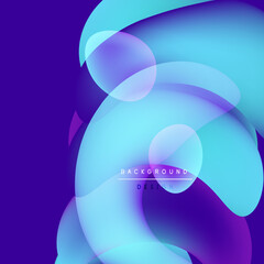 Abstract fluid shapes overlap, creating vibrant blue purple gradients. Modern design element for backgrounds, presentations.