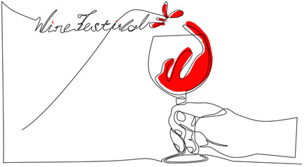 Hands holding wine glass alcohol.  Suitable for alcoholic festival articles banner