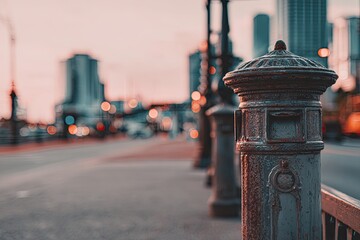 Urban sunset, vintage post