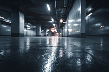 Underground tunnel, polished floor