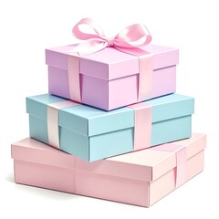 Stack of pastel gift boxes
