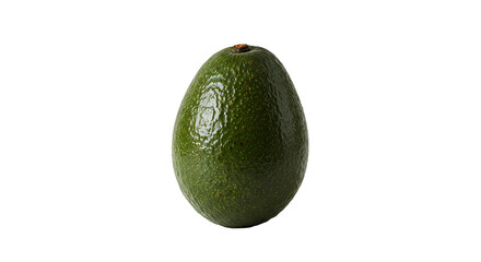 Fresh Whole Green Avocado with Textured Skin Against a Dark Background