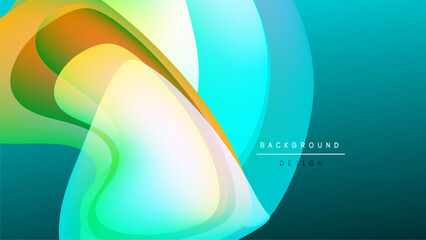 Abstract fluid shapes, vibrant colors blend. Dynamic composition, modern design elements present. Background suggests energy, movement.