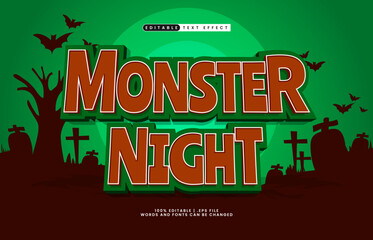 monster night editable text effect