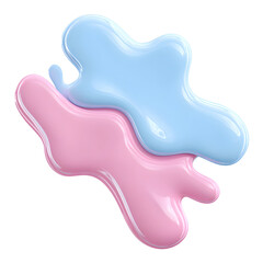 Fototapeta premium Abstract liquid shapes in pastel colors on transparent background