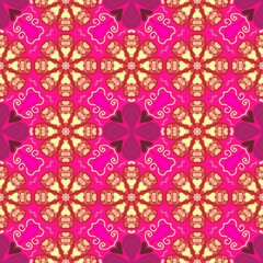 Geometric square patterns, designed fabric patterns, background, flowers