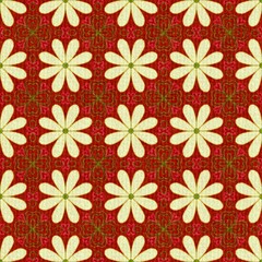 Geometric square patterns, designed fabric patterns, background, flowers
