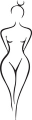 Elegant Silhouette of a Curvaceous Woman A Celebration of Femininity and Body Positivity in Minimalist Black and White Art