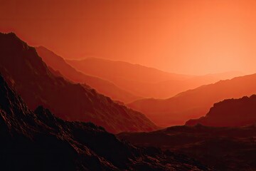 Obraz premium Sunrise over a fiery landscape