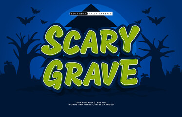 scary grave editable text effect