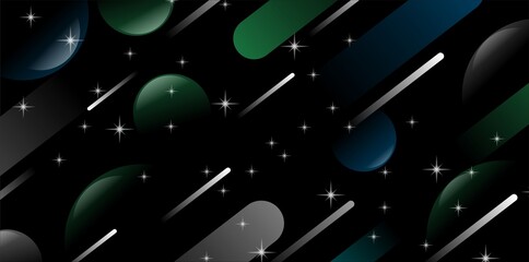 Futuristic abstract space pattern with stars and shapes