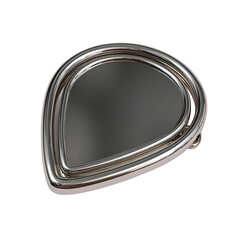 Abstract metallic object design element isolated on transparent background