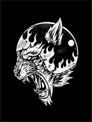 vector illustration for tiger helm biker