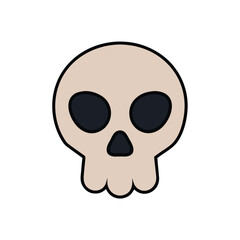 Simple beige skull illustration with black outlines