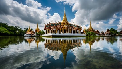 Majestic Thai Temple by Water