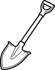 Vector silhouette shovel gardening tool equipment outline illustration
