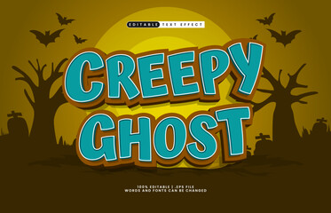 creepy ghost editable text effect